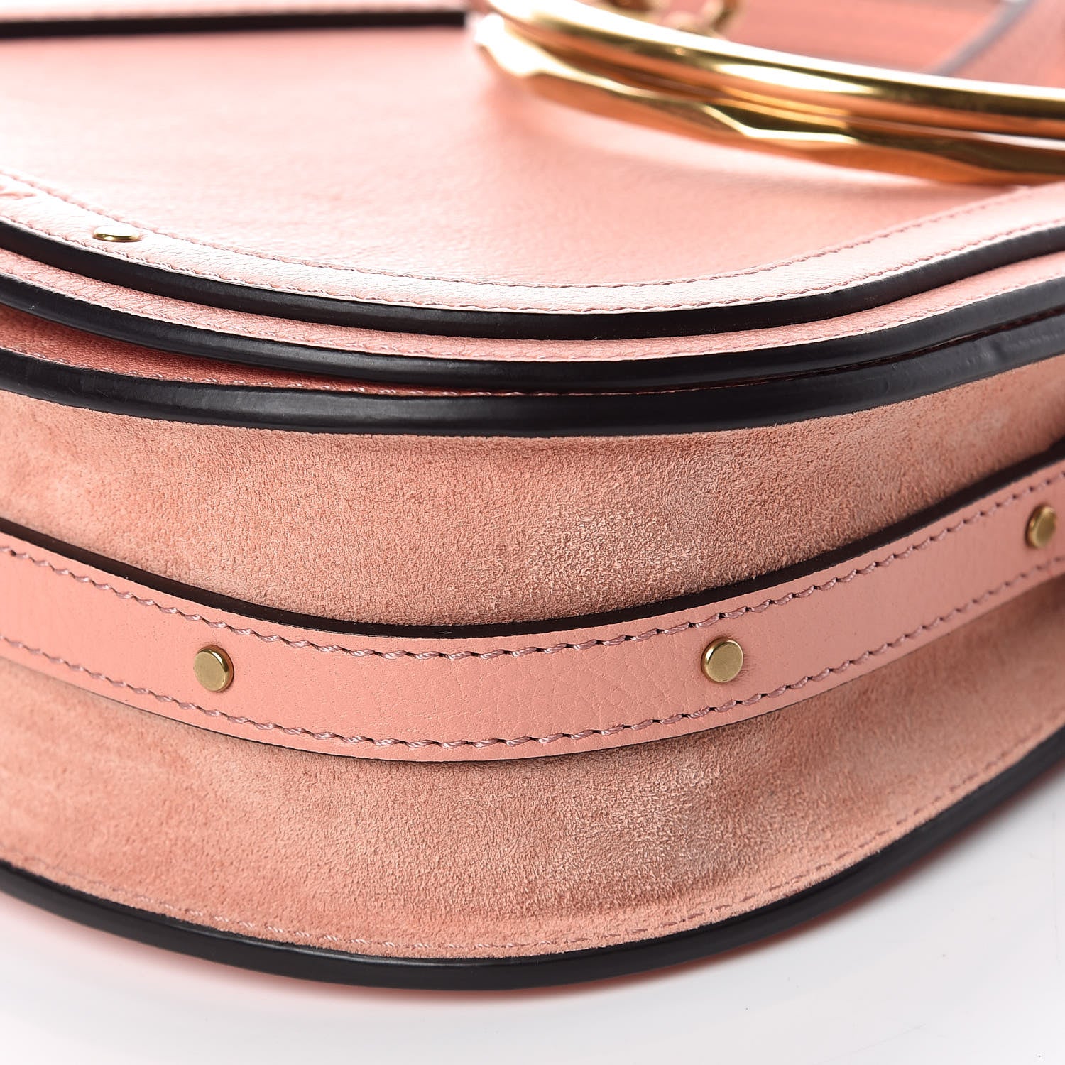 Chloe Calfskin Suede Small Nile Bracelet Bag Washed Pink 6 of 9