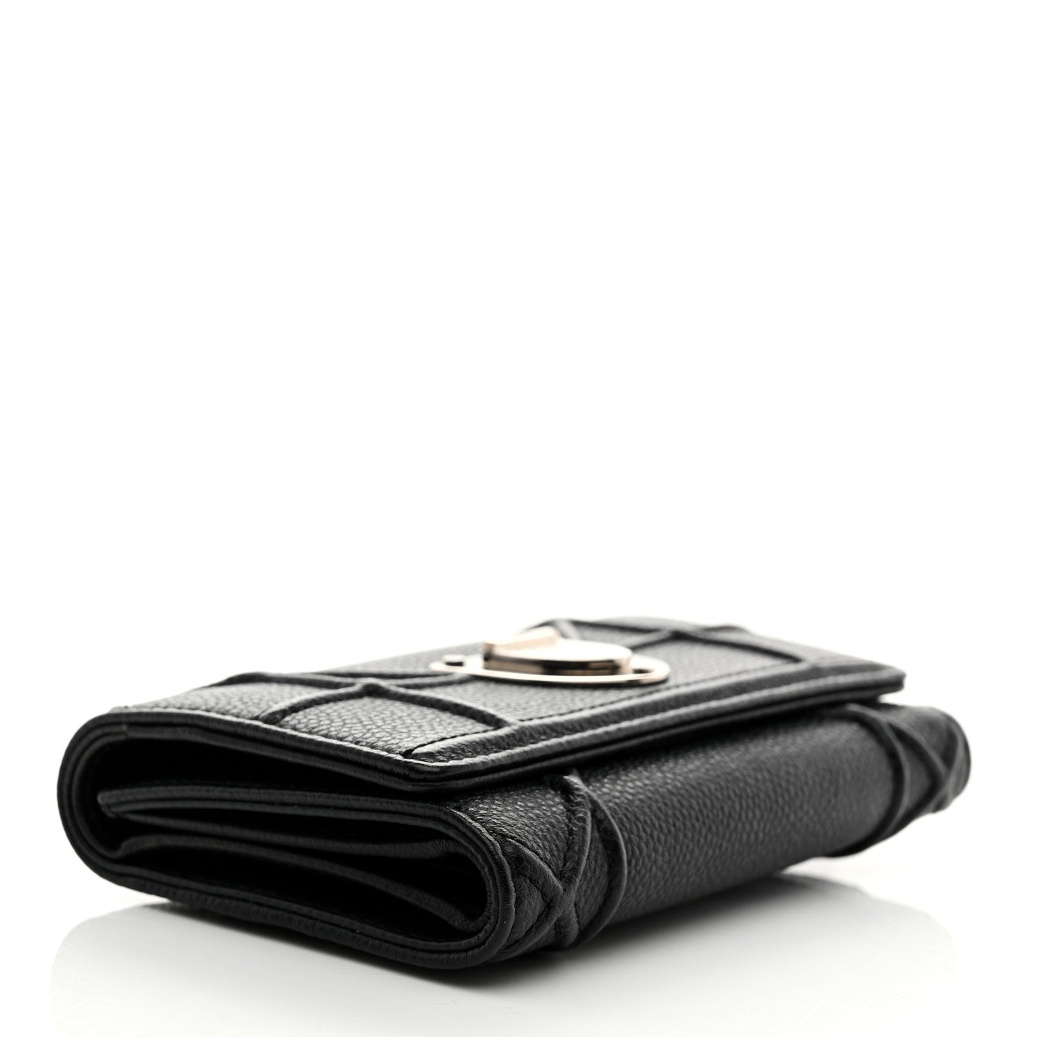 Christian Dior Grained Calfskin Cannage Diorama Elancee Wallet Black 4 of 8