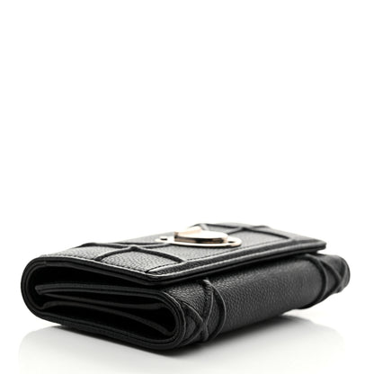 Christian Dior Grained Calfskin Cannage Diorama Elancee Wallet Black 4 of 8