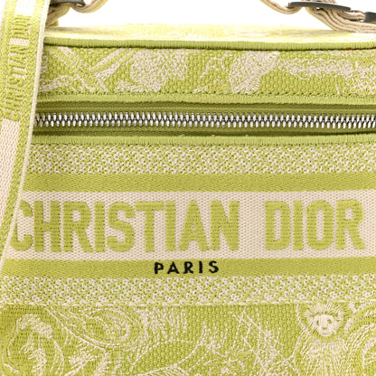 Christian Dior Canvas Embroidered Toile De Jouy Small Travel Vanity Case Green 9 of 13