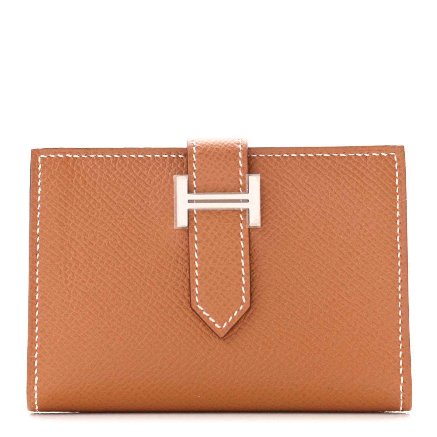 Hermes Epsom Bearn Card Holder Wallet Gold 1 of 7