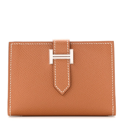 Hermes Epsom Bearn Card Holder Wallet Gold 1 of 7