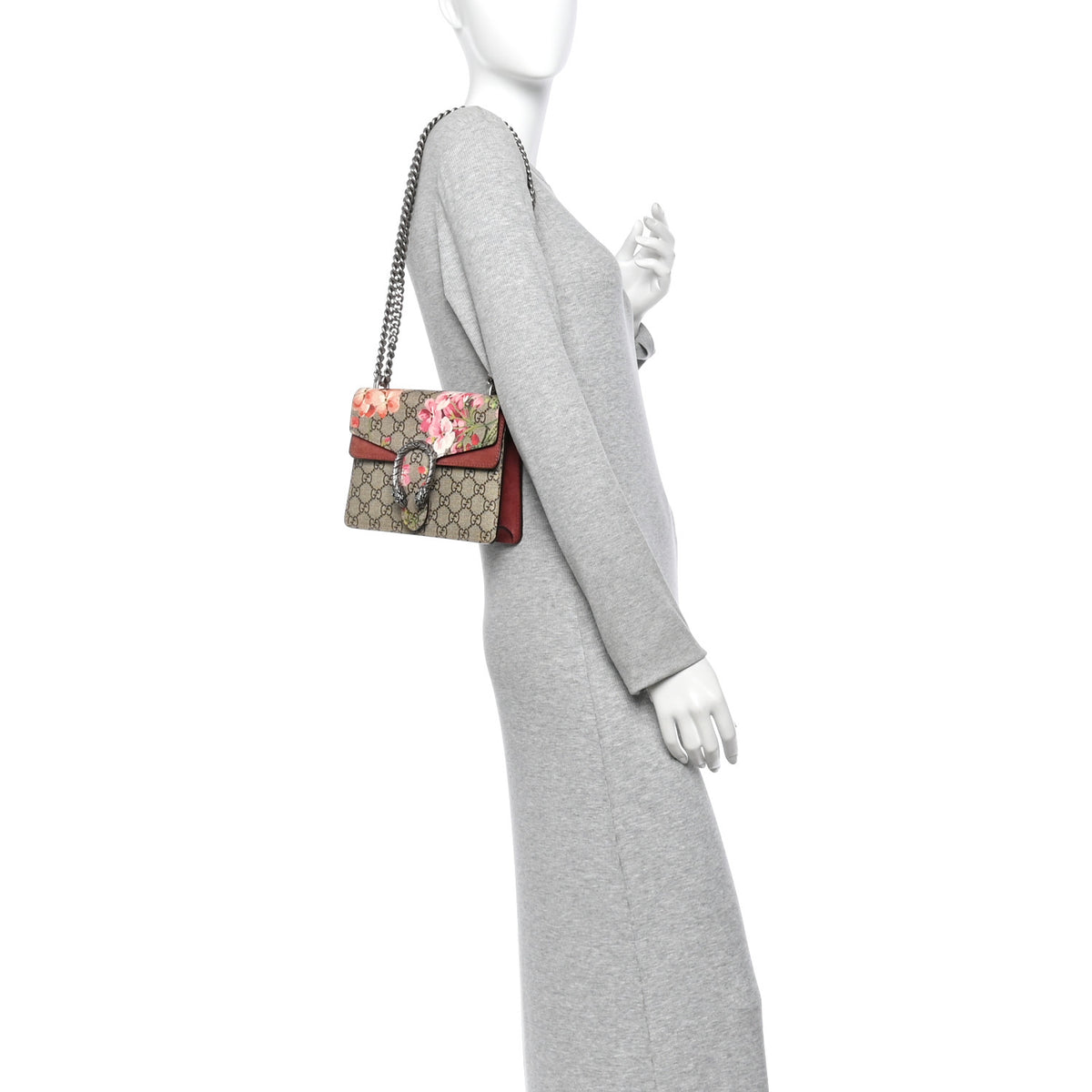 GG Supreme Monogram Blooms Mini Dionysus Shoulder Bag Beige Multicolor Dry Rose