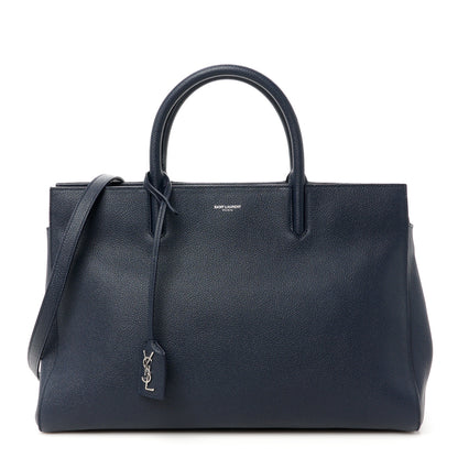 Saint Laurent Calfskin Medium Rive Gauche Cabas Navy Blue 1 of 10