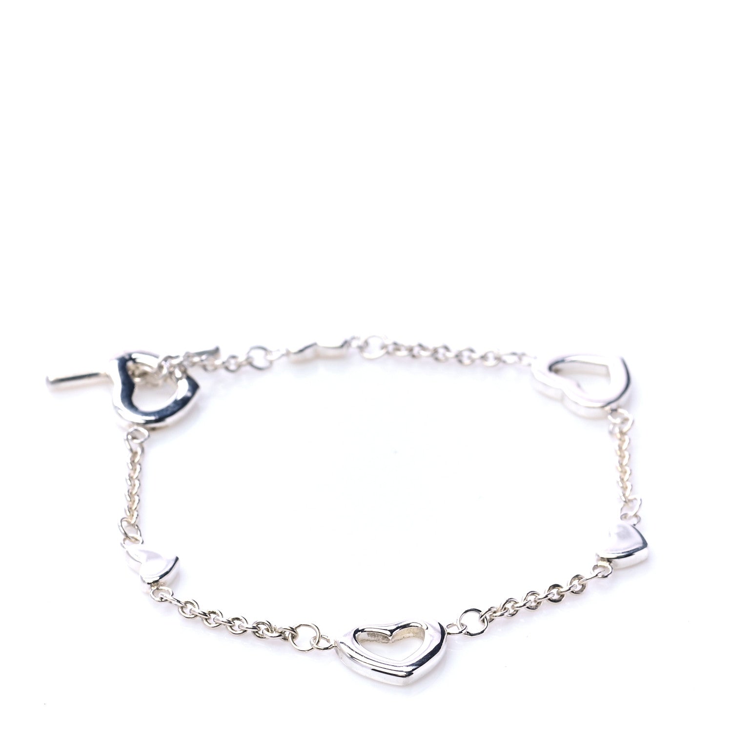 Tiffany Sterling Silver Elsa Peretti Open Heart Toggle Bracelet 1 of 7