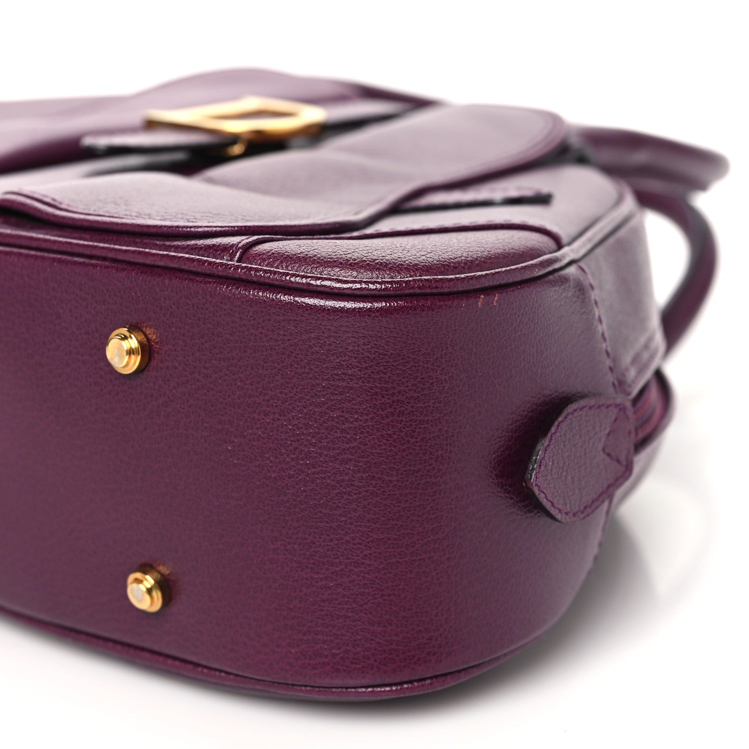 Christian Dior Calfskin Mini Saddle Bowler Purple 10 of 13