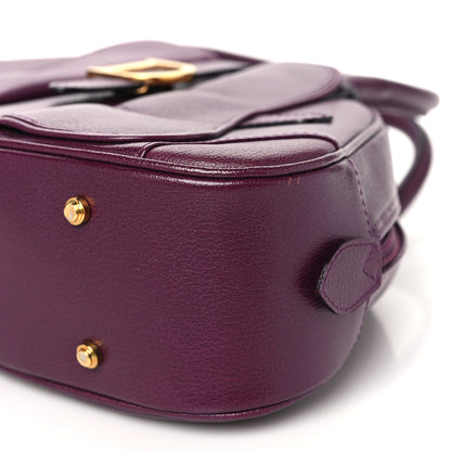 Christian Dior Calfskin Mini Saddle Bowler Purple 10 of 13