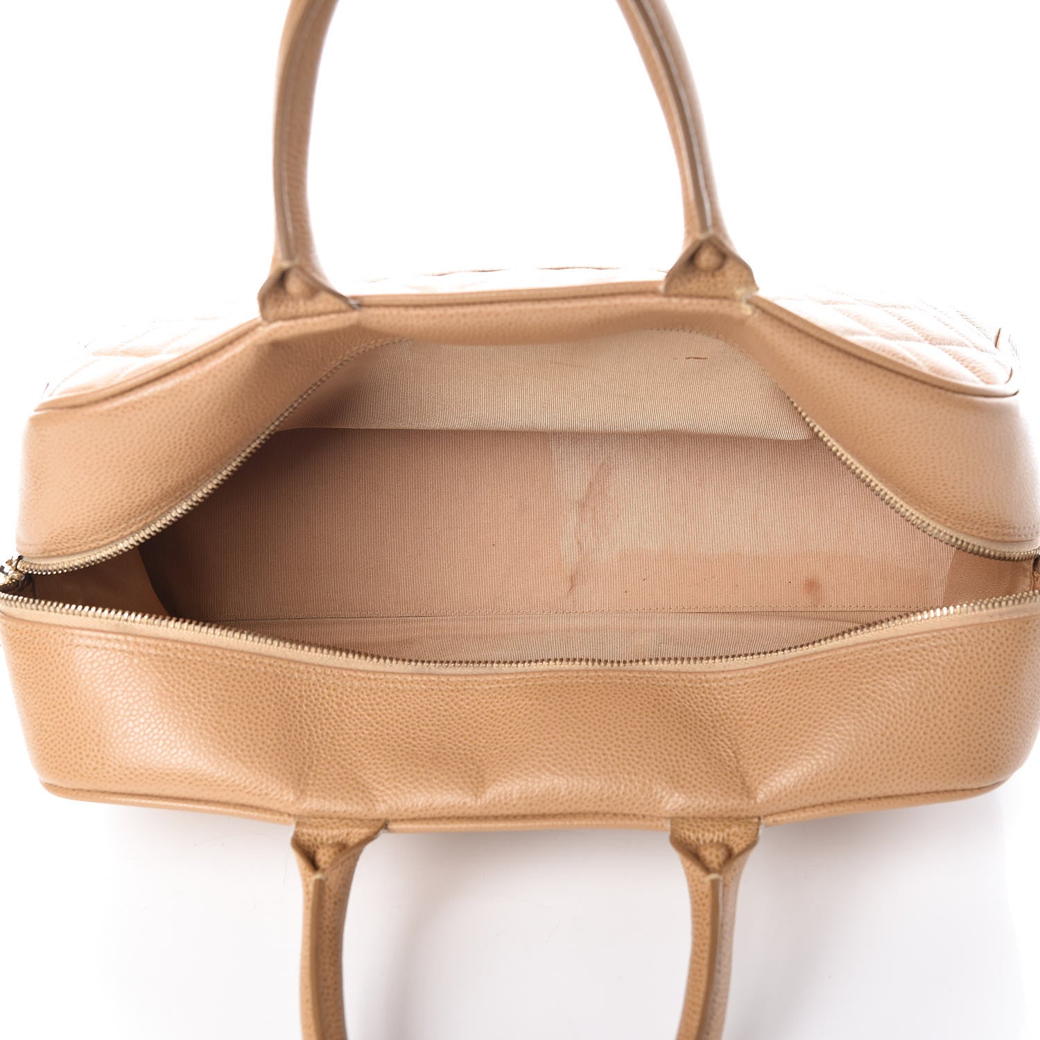 Chanel Caviar Quilted Large Bowler Bag Beige 5 of 21