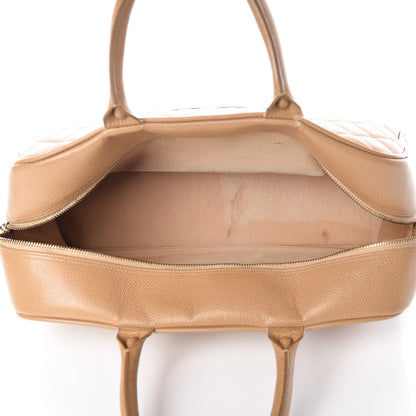 Chanel Caviar Quilted Large Bowler Bag Beige 5 of 21