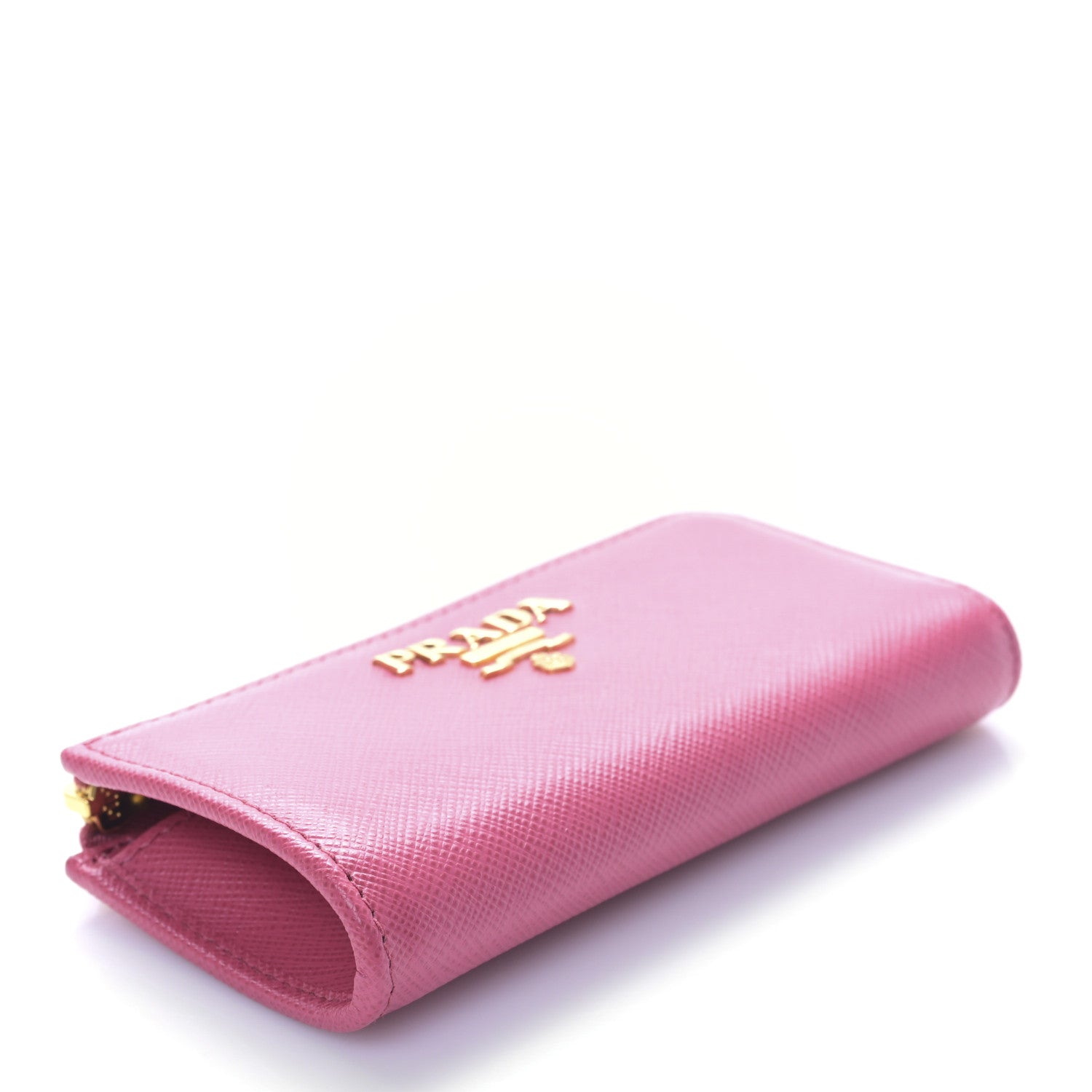 Prada Saffiano Metal Zip Around Key Holder Ibisco 4 of 8