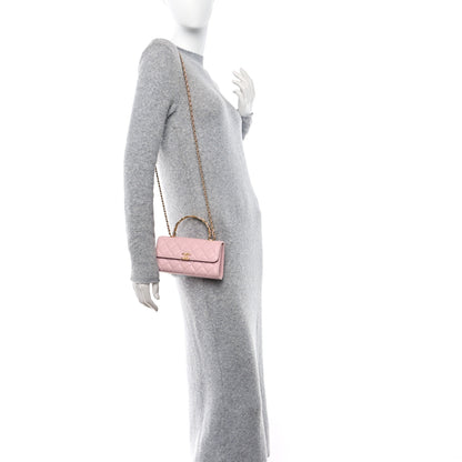 Chanel Lambskin Enamel Quilted Top Handle Flap Phone Holder With Chain Pink 2 of 12