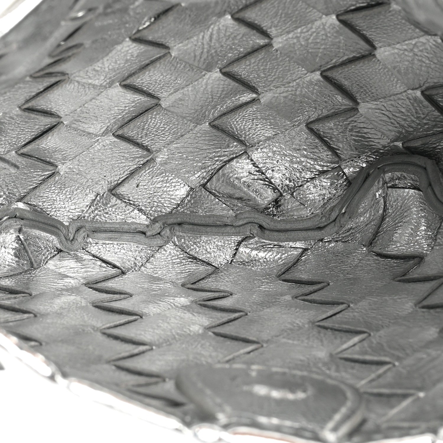 Bottega Veneta Mirror Laminated Nappa Intrecciato Mini Sardine Bag Silver 5 of 9