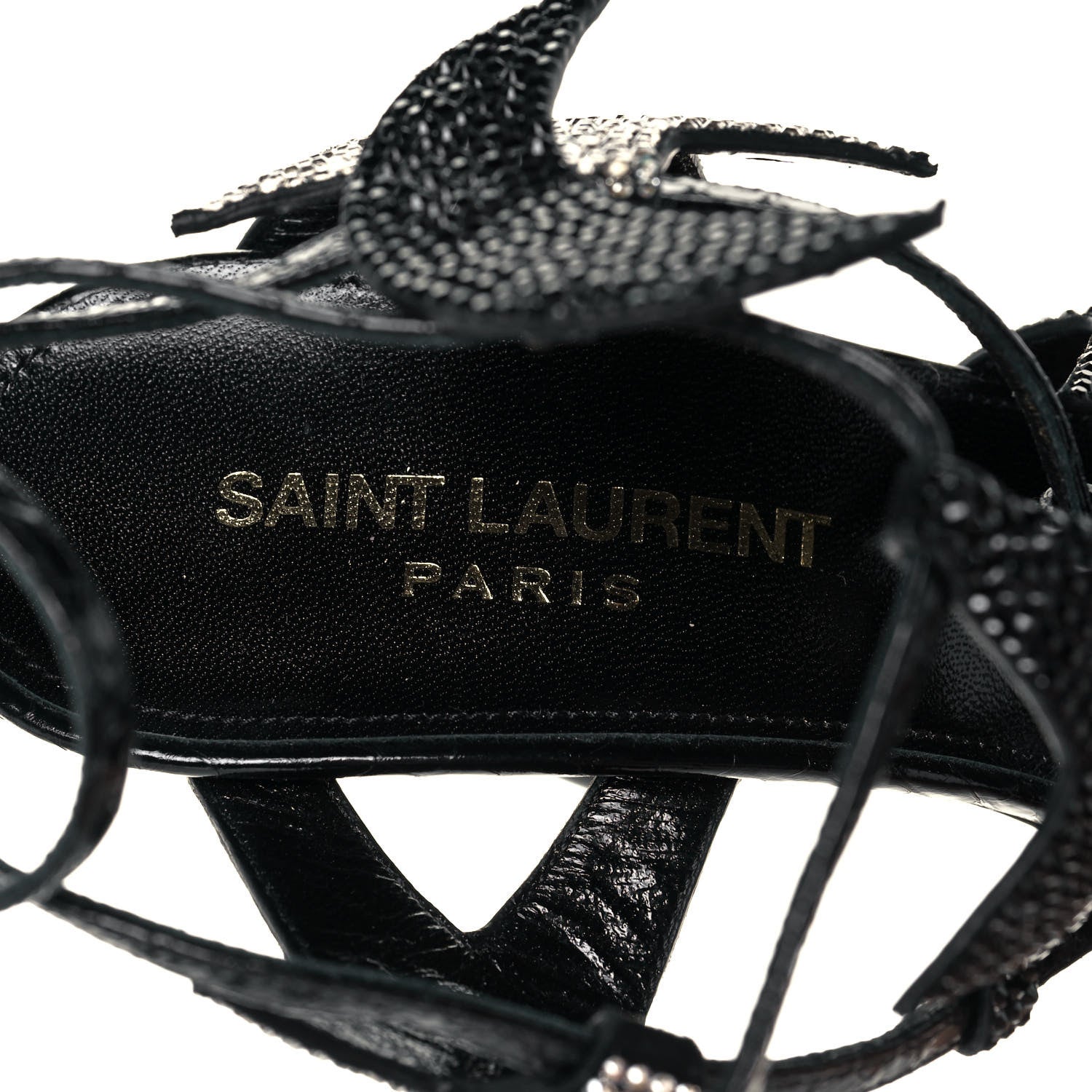 Saint Laurent Ayers Stardust Strap 105 Sandals 35.5 Black 7 of 8