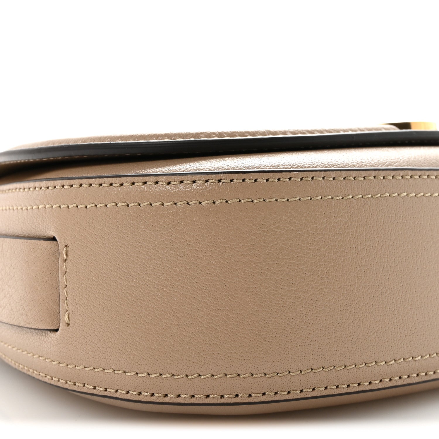 Chloe Grained Asian Water Buffalo Horse Medal Saddle Crossbody Bag Boyish Brown 9 of 10