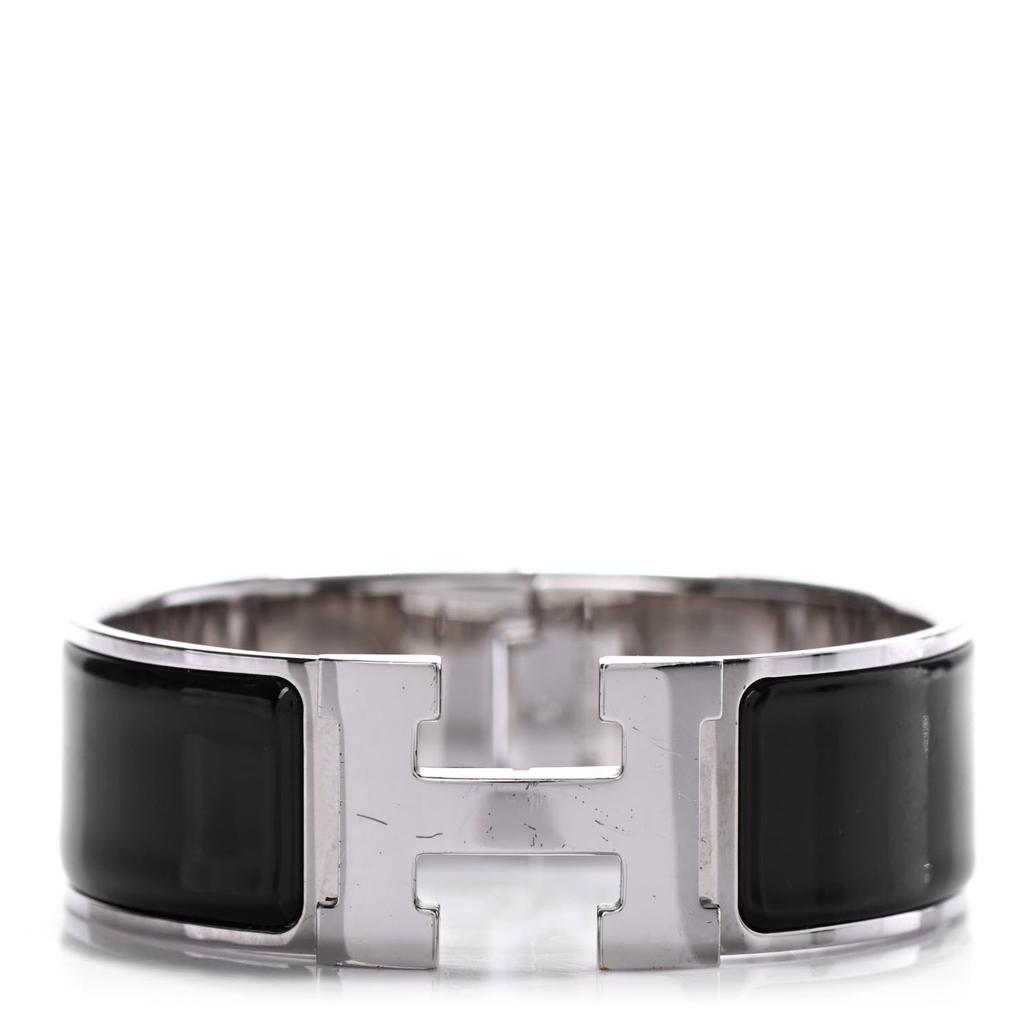 Enamel Wide Clic Clac H Bracelet GM Black