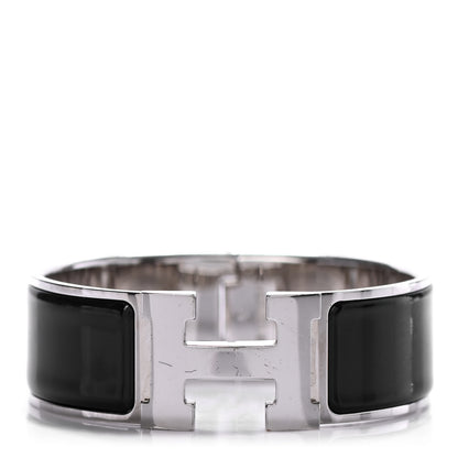 Hermes Enamel Wide Clic Clac H Bracelet GM Black 1 of 4