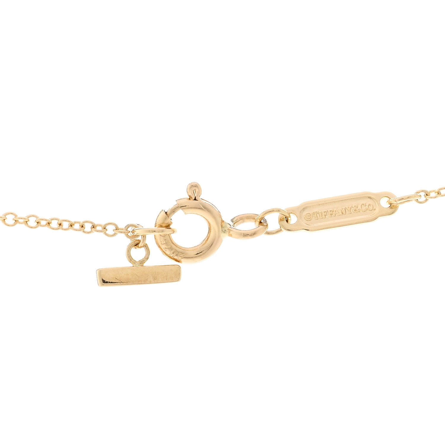 Tiffany 18K Yellow Gold Large T Smile Pendant Necklace 4 of 4