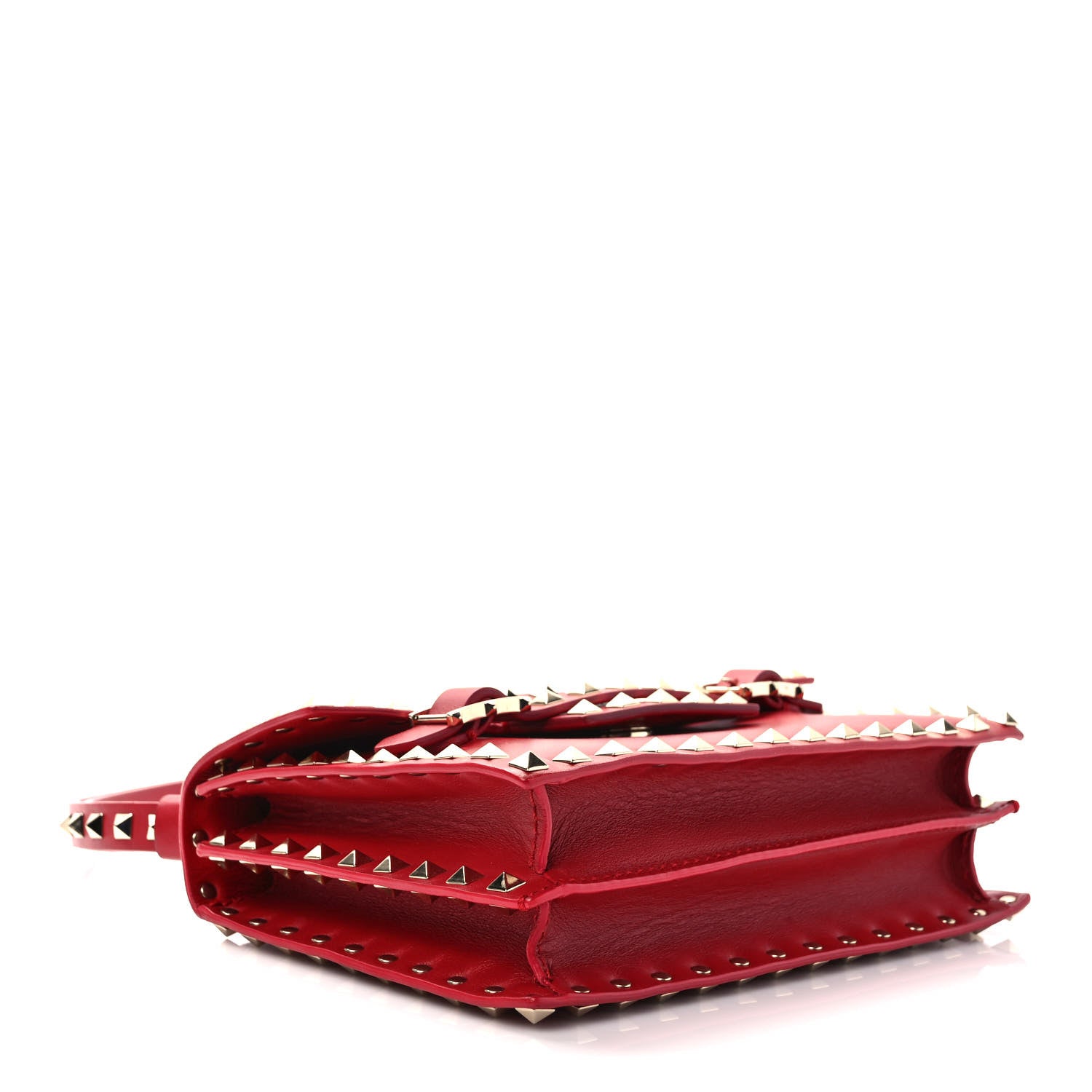 Valentino Garavani Calfskin Rockstud Flap Shoulder Bag Rosso Valentino 4 of 11