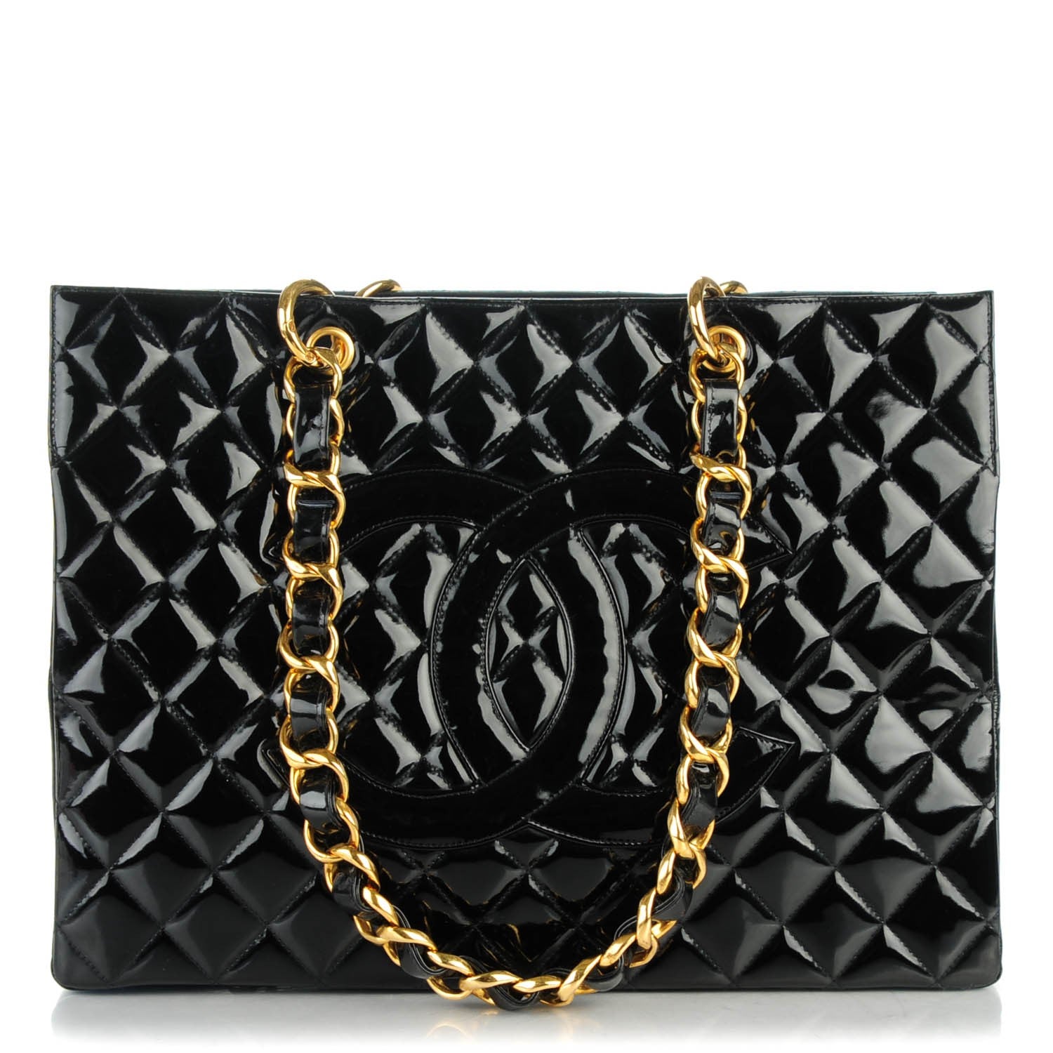Chanel Patent Grand Shopping Tote GST Black 1 of 8