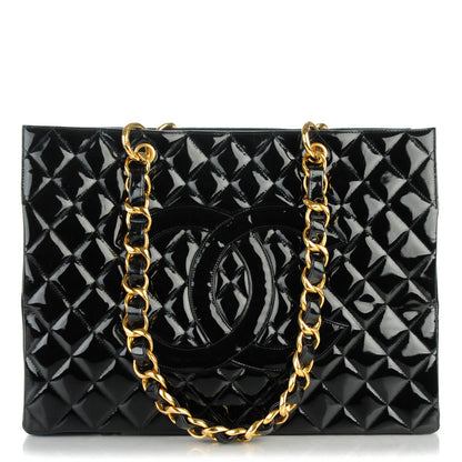 Chanel Patent Grand Shopping Tote GST Black 1 of 8