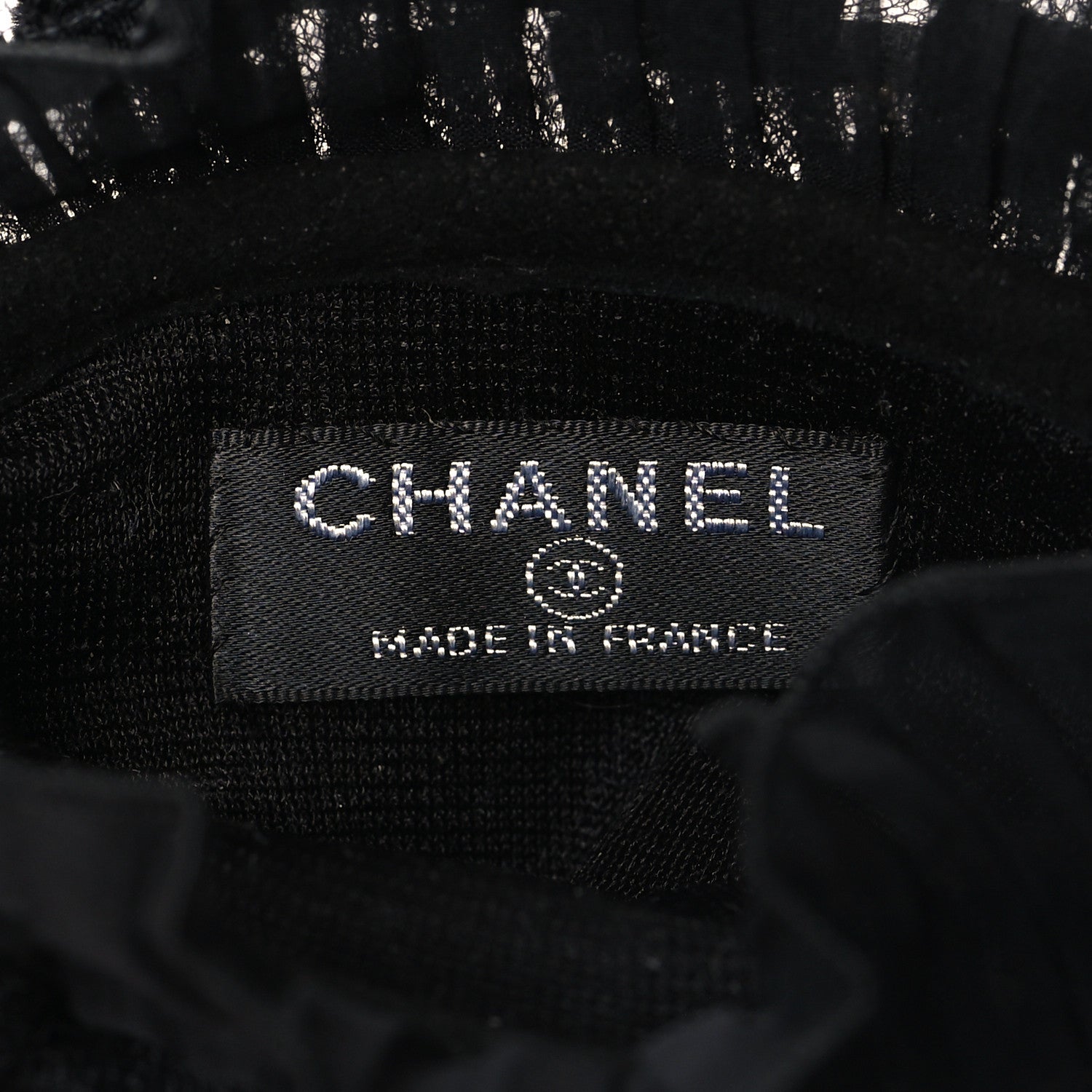 Chanel Suede Lace CC Gloves 7.5 Black 3 of 3