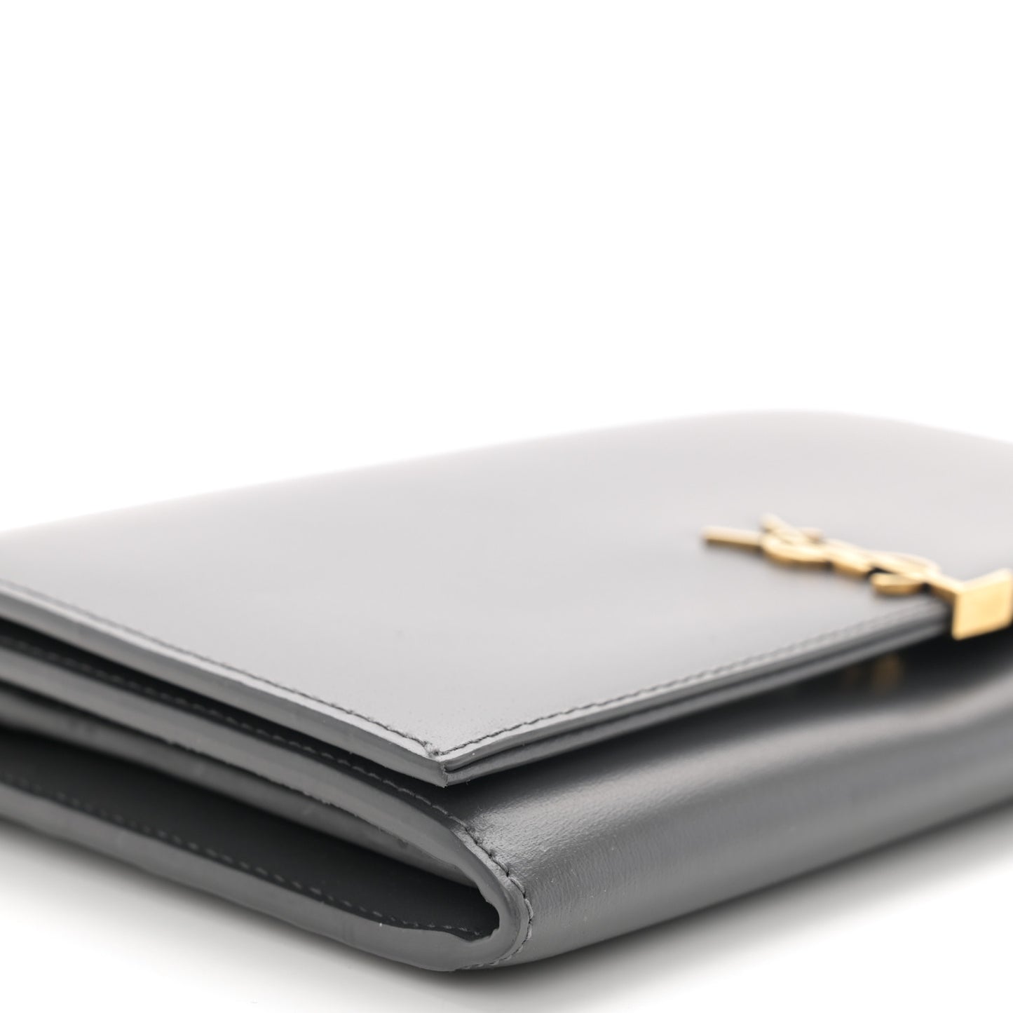 Glossy Calfskin Monogram Chain Wallet Storm