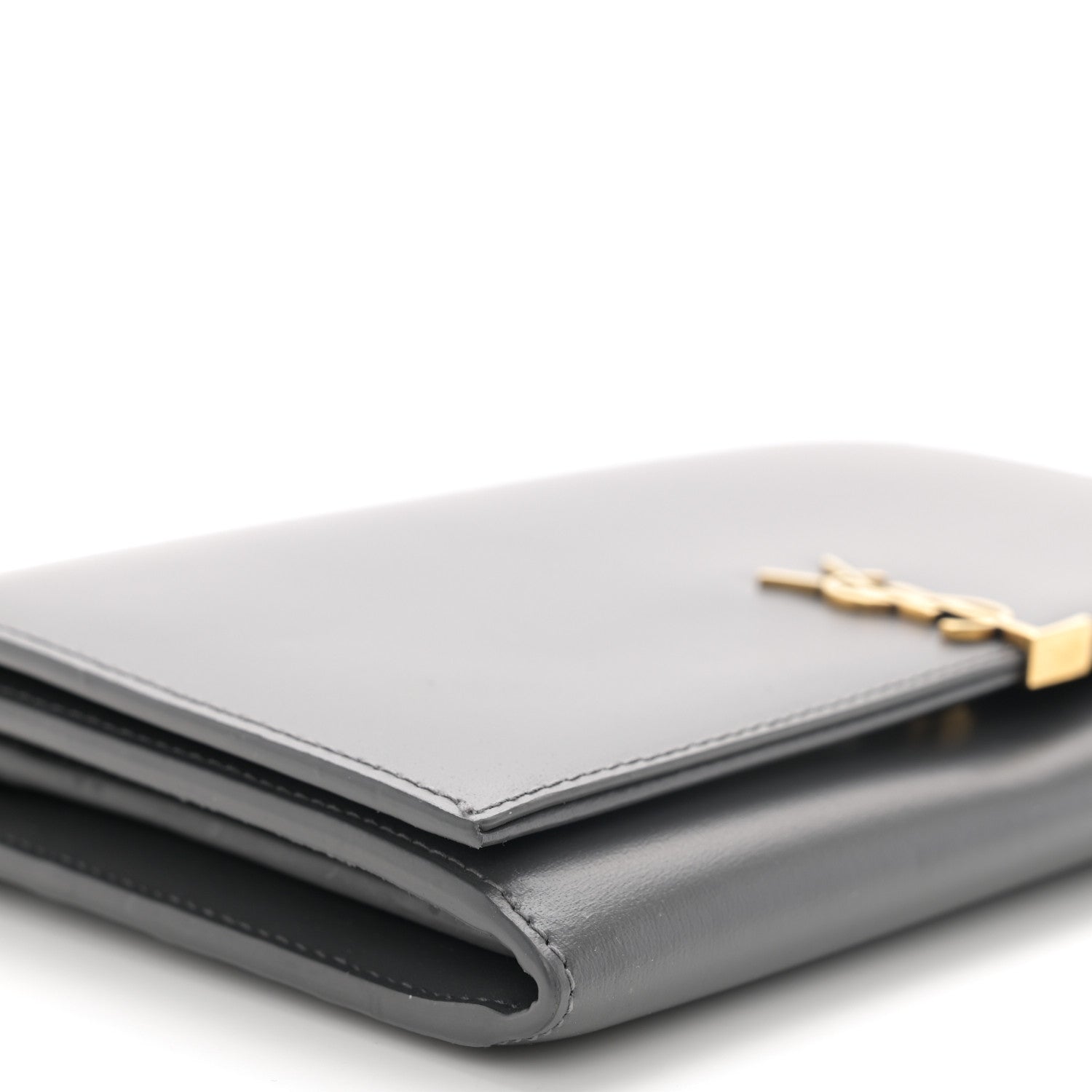 Saint Laurent Glossy Calfskin Monogram Chain Wallet Storm 8 of 9