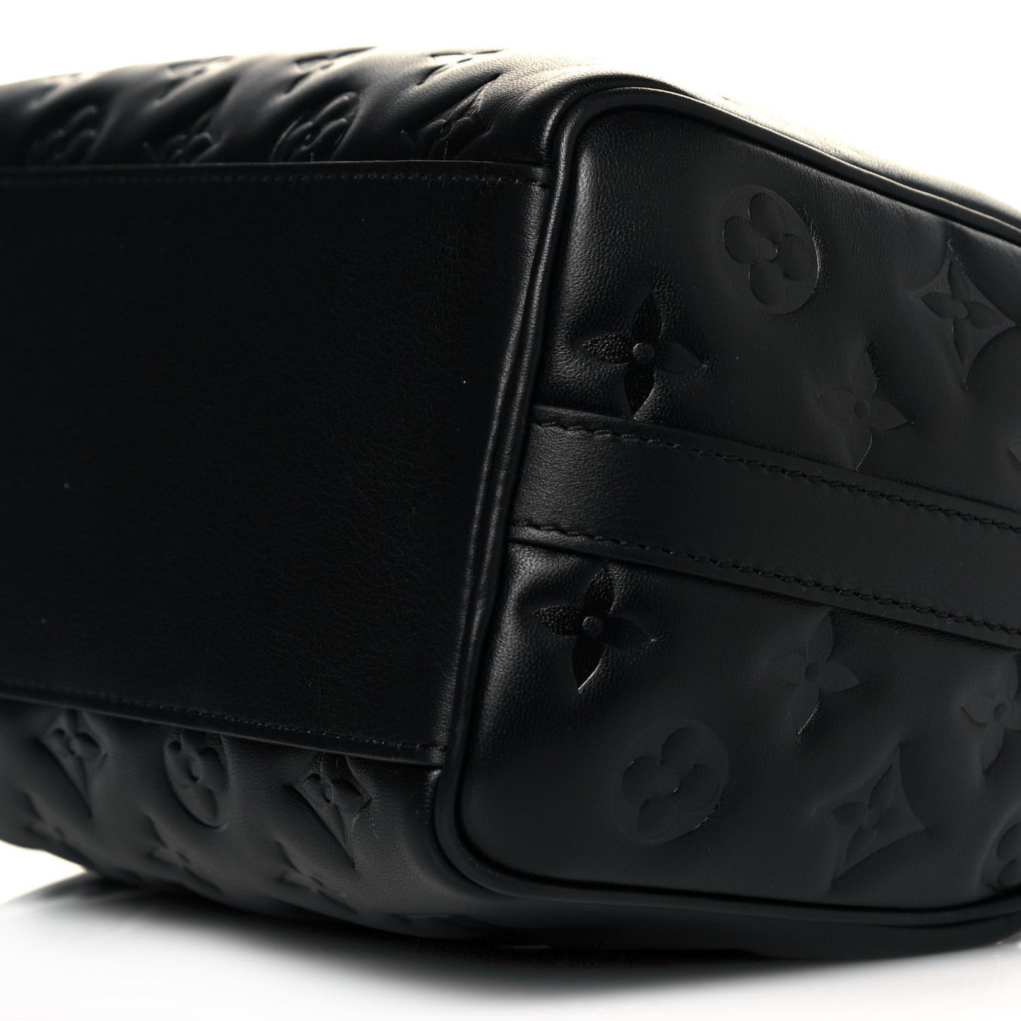Lambskin Embossed Monogram Speedy 22 Bandouliere Black