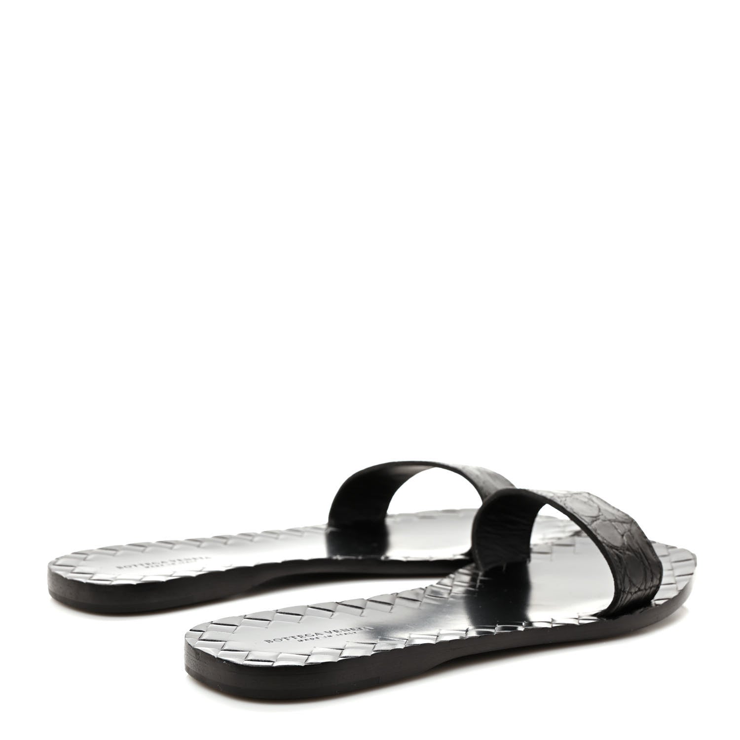 Bottega Veneta Nappa Embossed Flat Sandals 38 Black 4 of 7