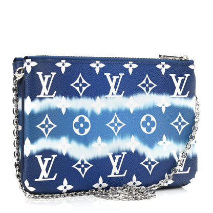 Louis Vuitton Monogram Giant Escale Double Zip Pochette Blue 3 of 11