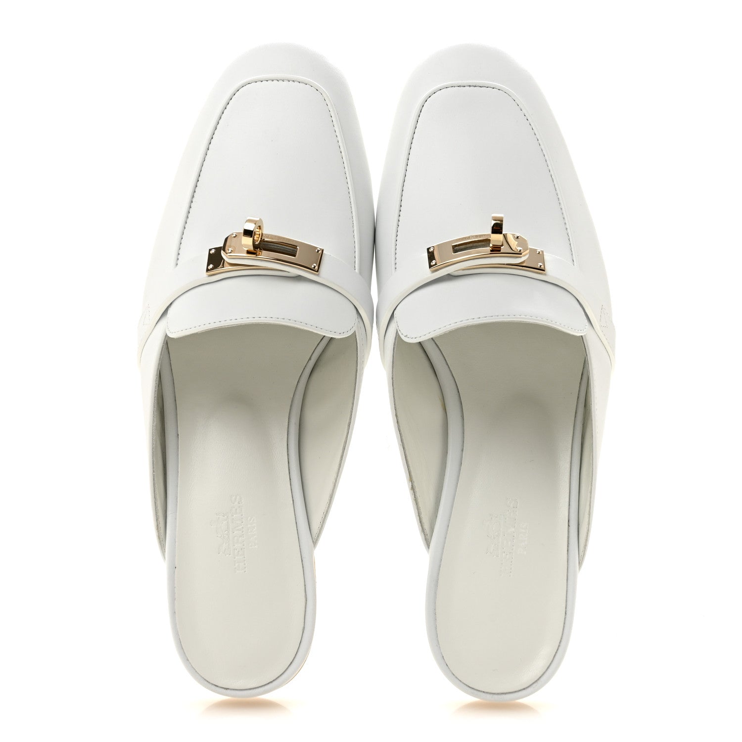 Hermes Calfskin Oz Mules 38 White 2 of 10