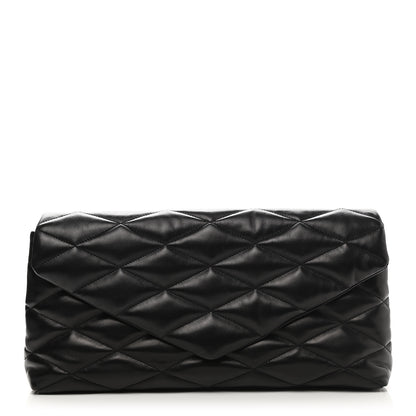 Saint Laurent Lambskin Quilted Sade Puffer Envelope Clutch Black 1 of 9