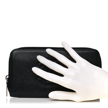 Chanel Caviar Large Timeless CC Zip Around Wallet Black 2 of 15