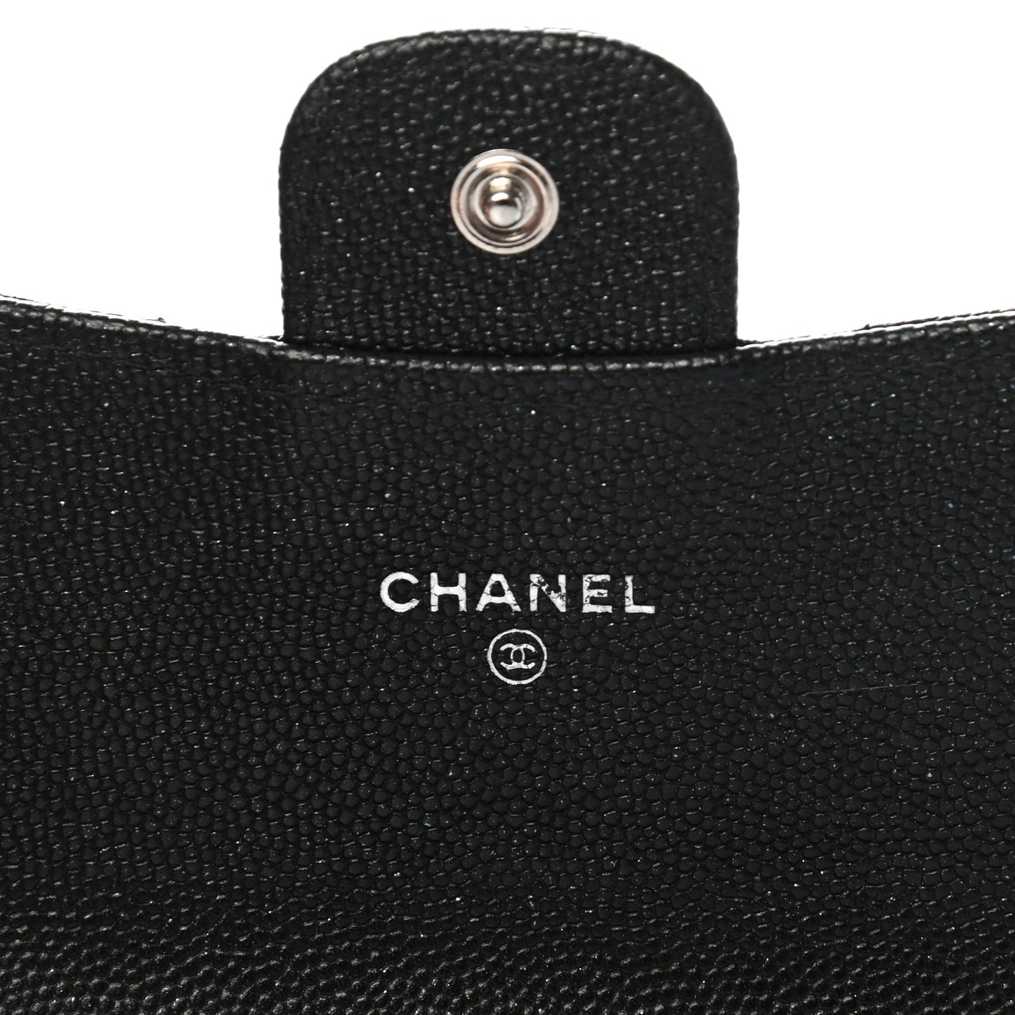 Iridescent Caviar Quilted Large Gusset Flap Wallet Black