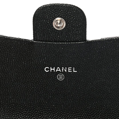 Chanel Iridescent Caviar Quilted Large Gusset Flap Wallet Black 6 of 9