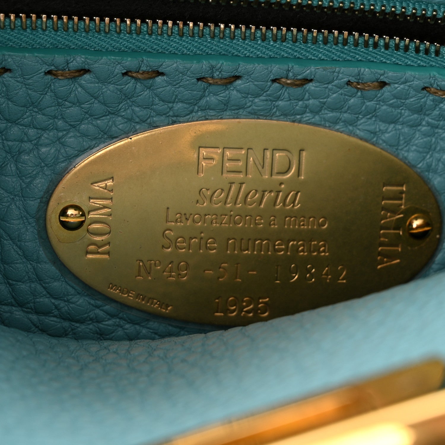 Fendi Cuoio Romano Selleria Medium Peekaboo Iconic Essentially Satchel Latte Laguna Tortora 6 of 9