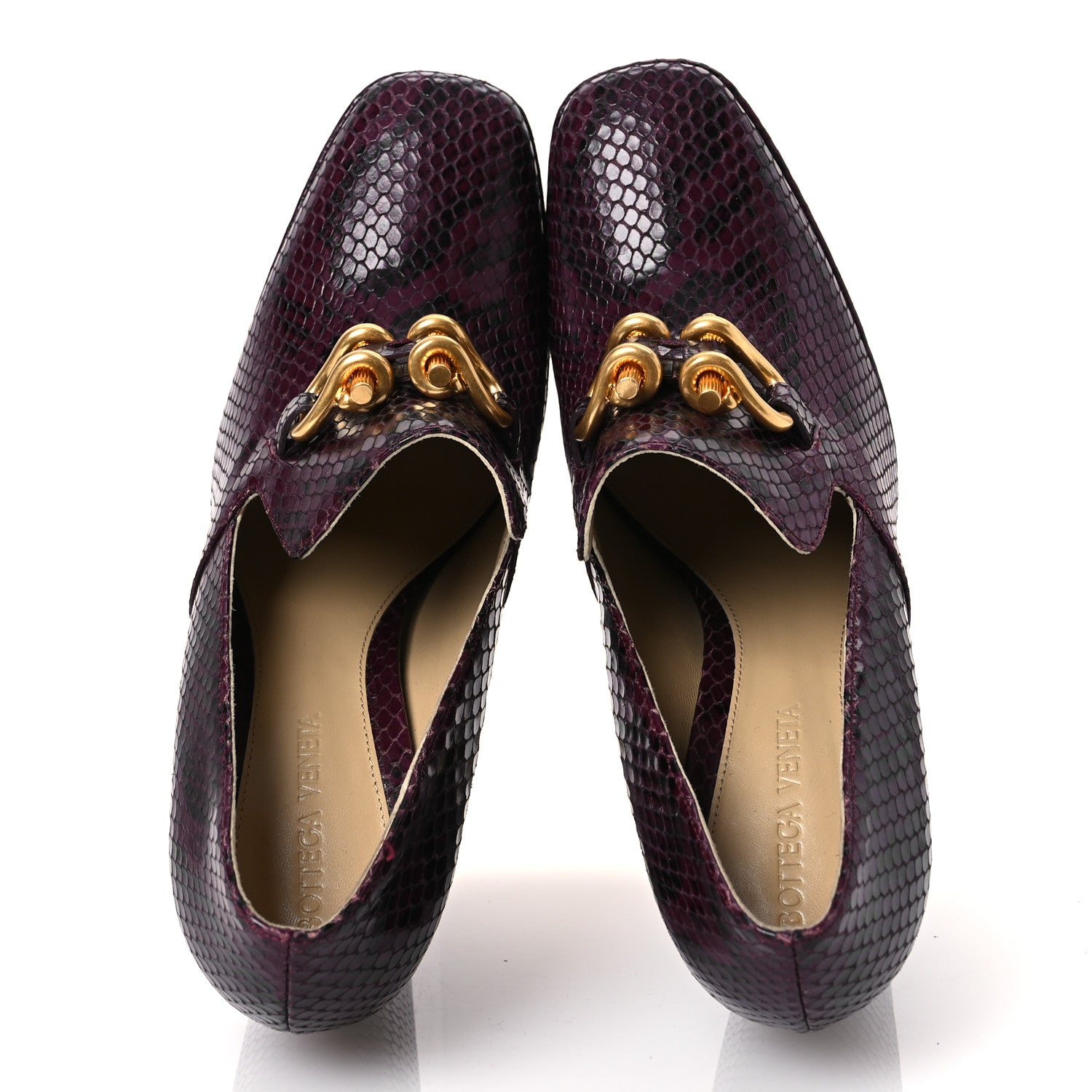 Bottega Veneta Snakeskin Mostra Pumps 38 Burgundy 2 of 11