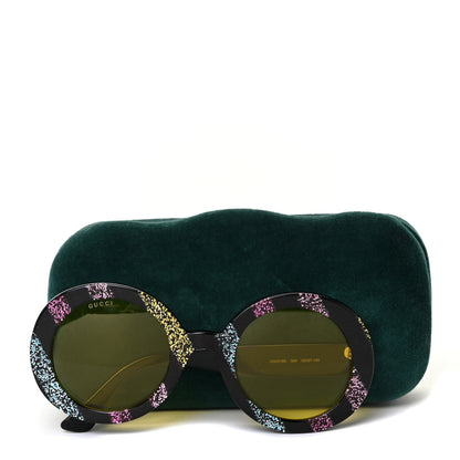 Gucci Acetate Round GG0084S Sunglasses Black Red Green 7 of 7