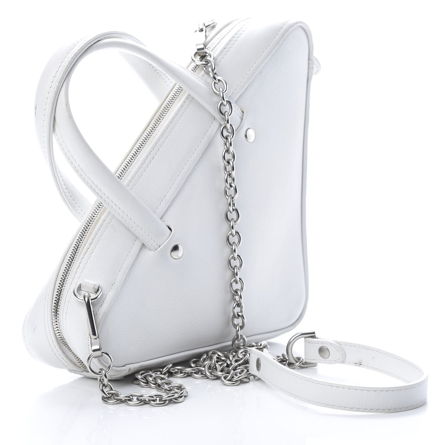 Calfskin XS Triangle Chain Duffle White