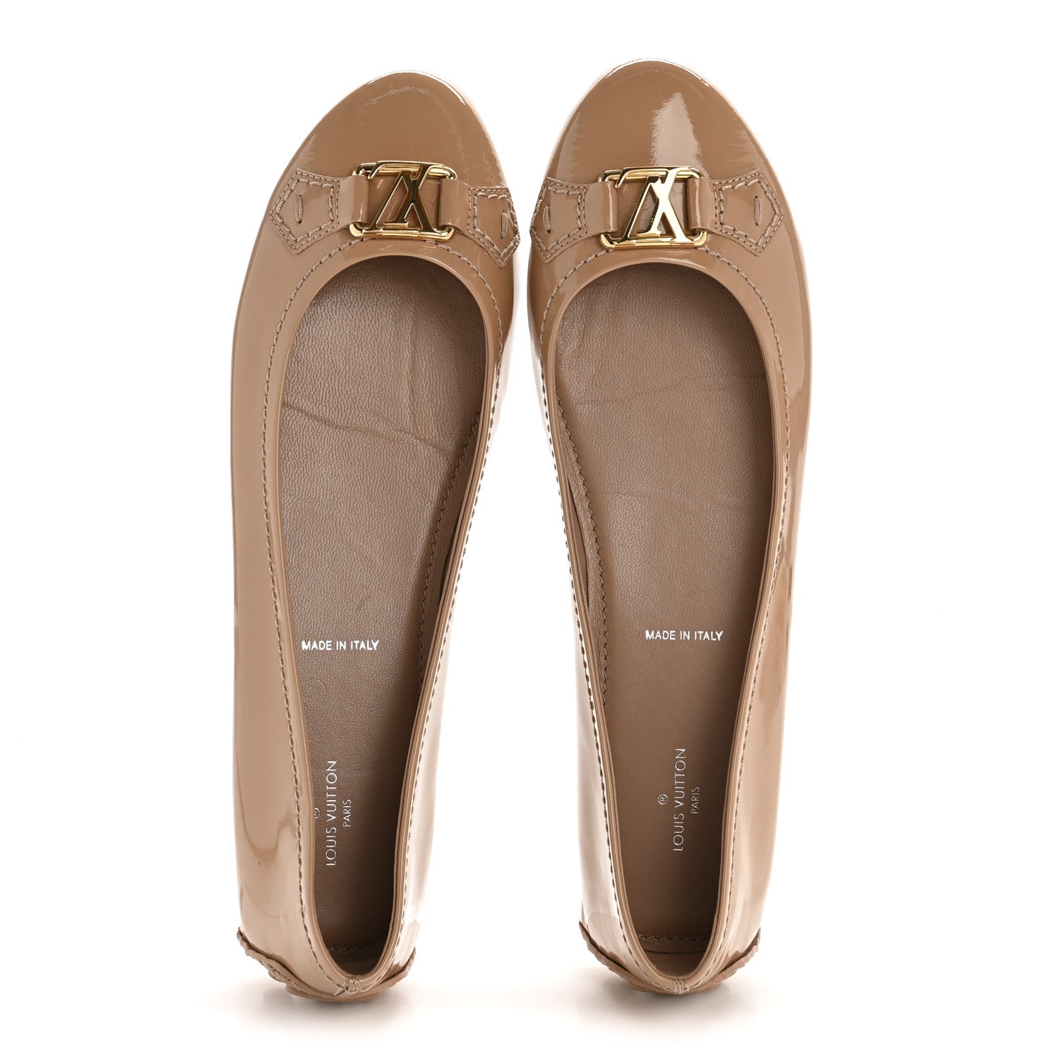 Louis Vuitton Patent Calfskin Womens Oxford Ballerina Flats 40.5 Rose Poudre 2 of 9