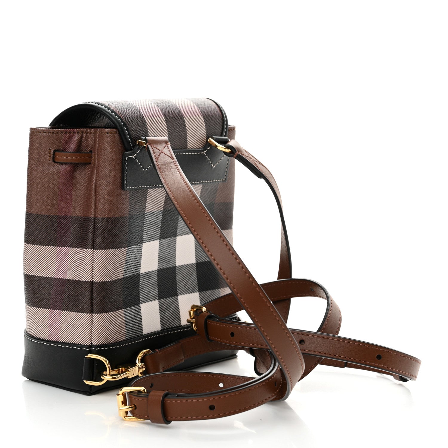 Burberry バッグ Burberry House Check Canvas Calfskin Micro Backpack Dark Birch