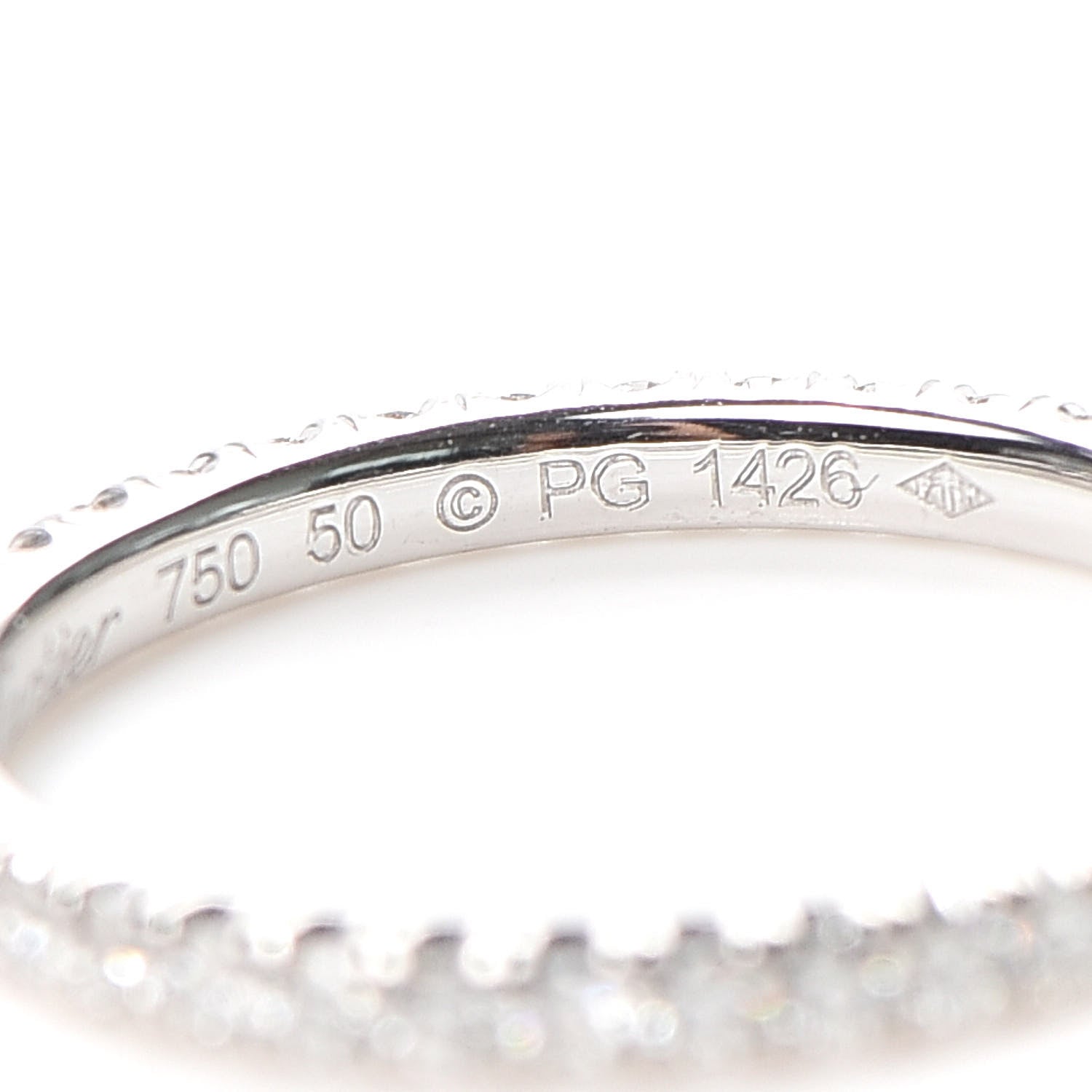 Cartier 18K White Gold Diamond 2mm Etincelle de Cartier Wedding Band Ring 50 5.25 5 of 7