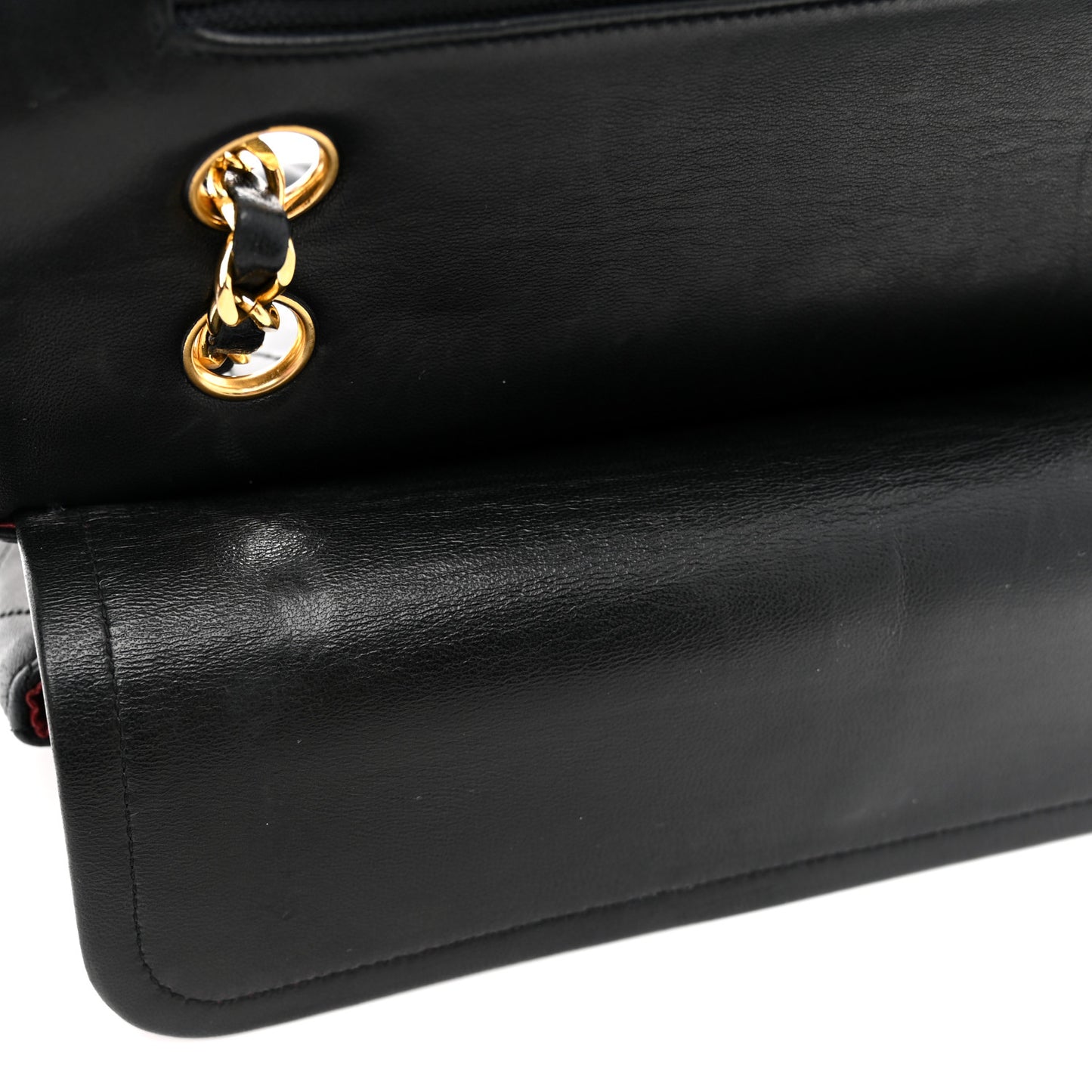 Lambskin Quilted Small Double Flap Black