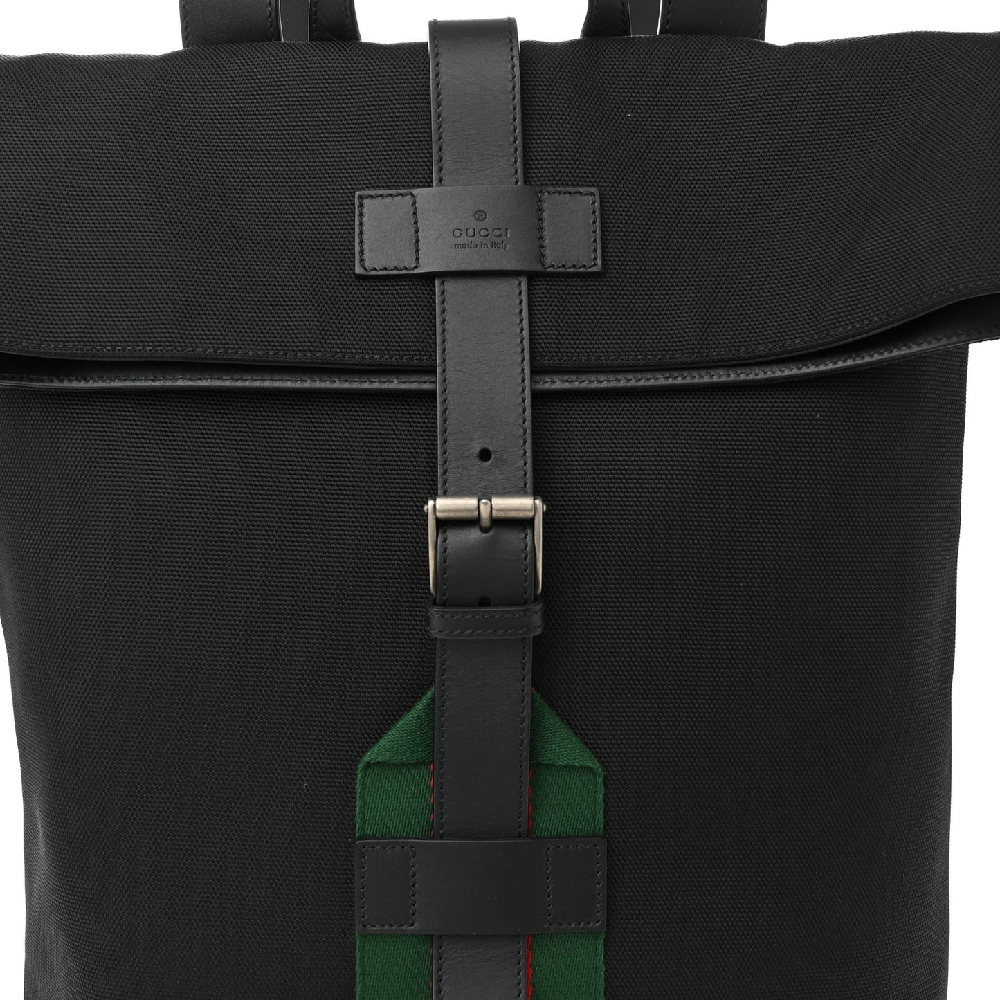 Techno Canvas Web Single Buckle Backpack Black