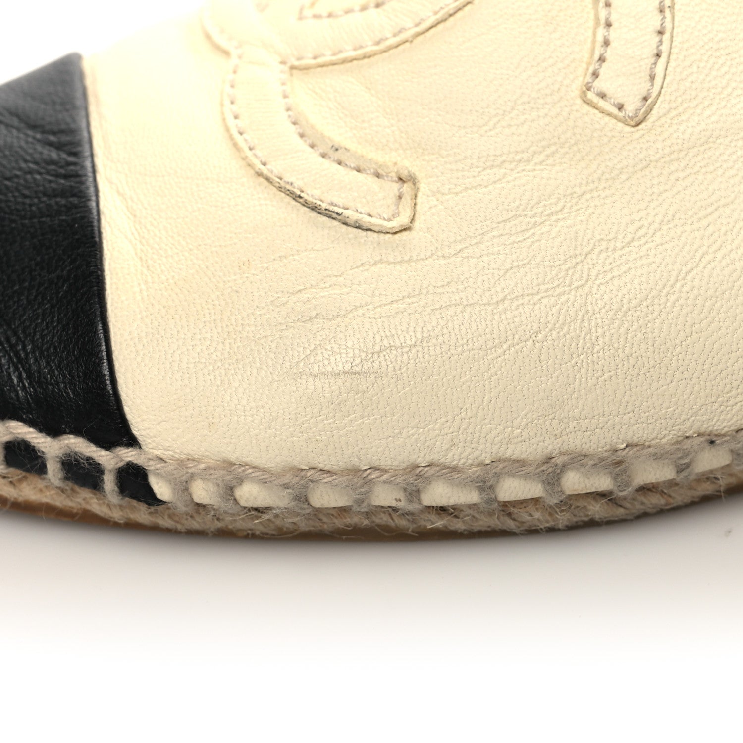 Chanel Lambskin CC Espadrilles 37 White Black 9 of 12