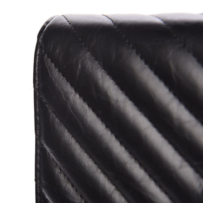 Chanel Aged Calfskin Chevron Quilted Reissue Wallet On Chain WOC Black 10 of 12