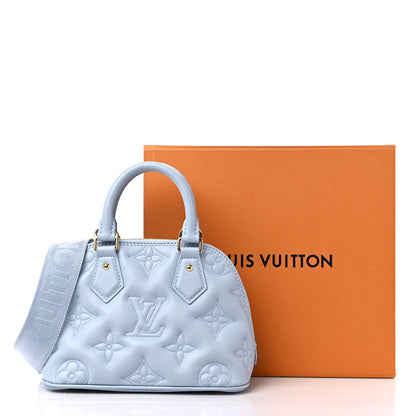 Louis Vuitton Calfskin Bubblegram Alma BB Ice Blue 9 of 9