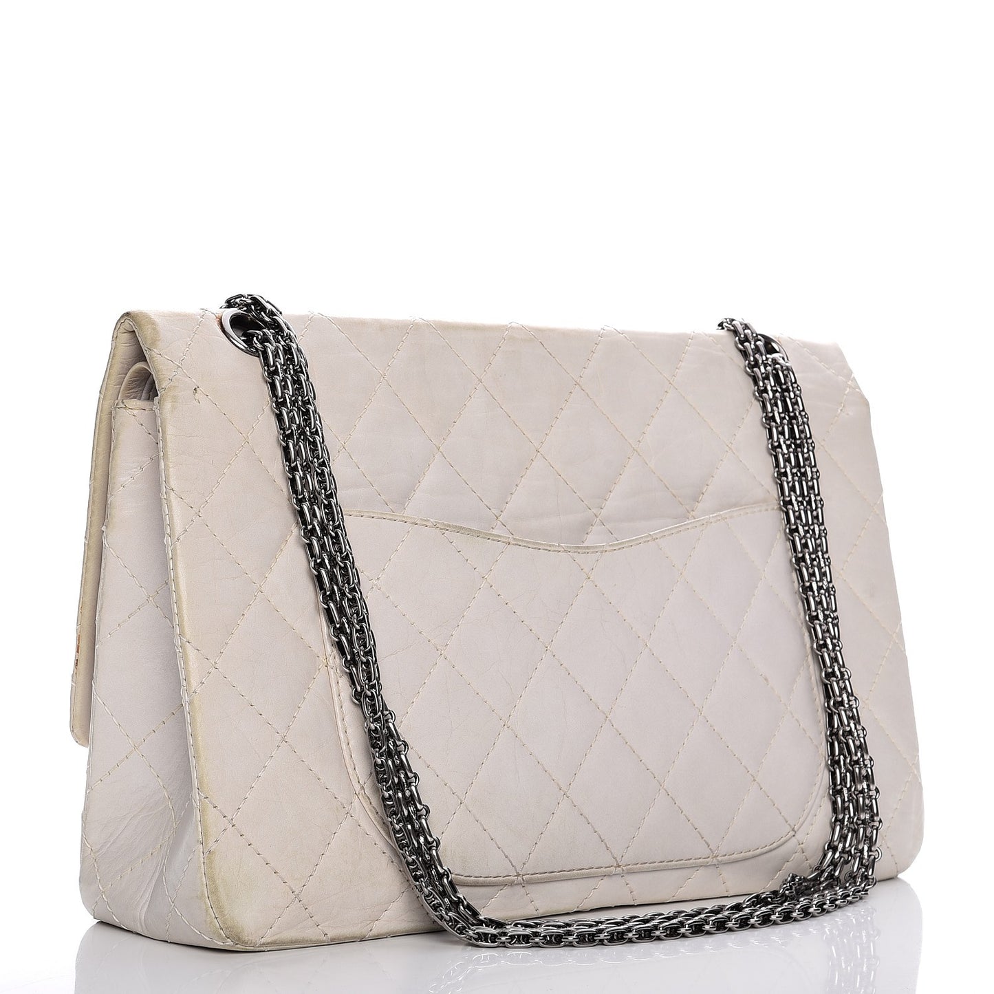 Aged Calfskin Quilted 2.55 Reissue 227 Flap White