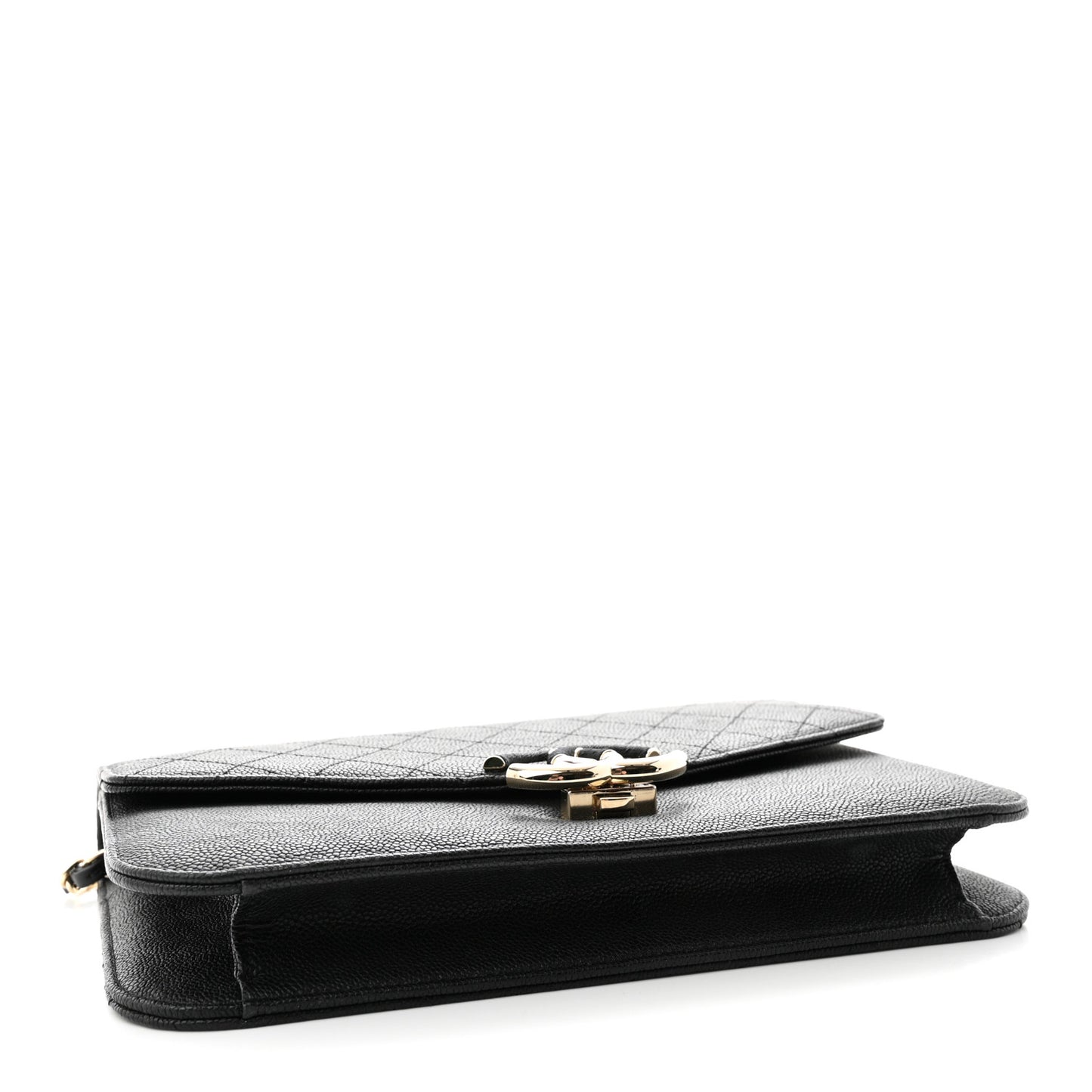 Grained Calfskin Quilted Cuba Flap Black