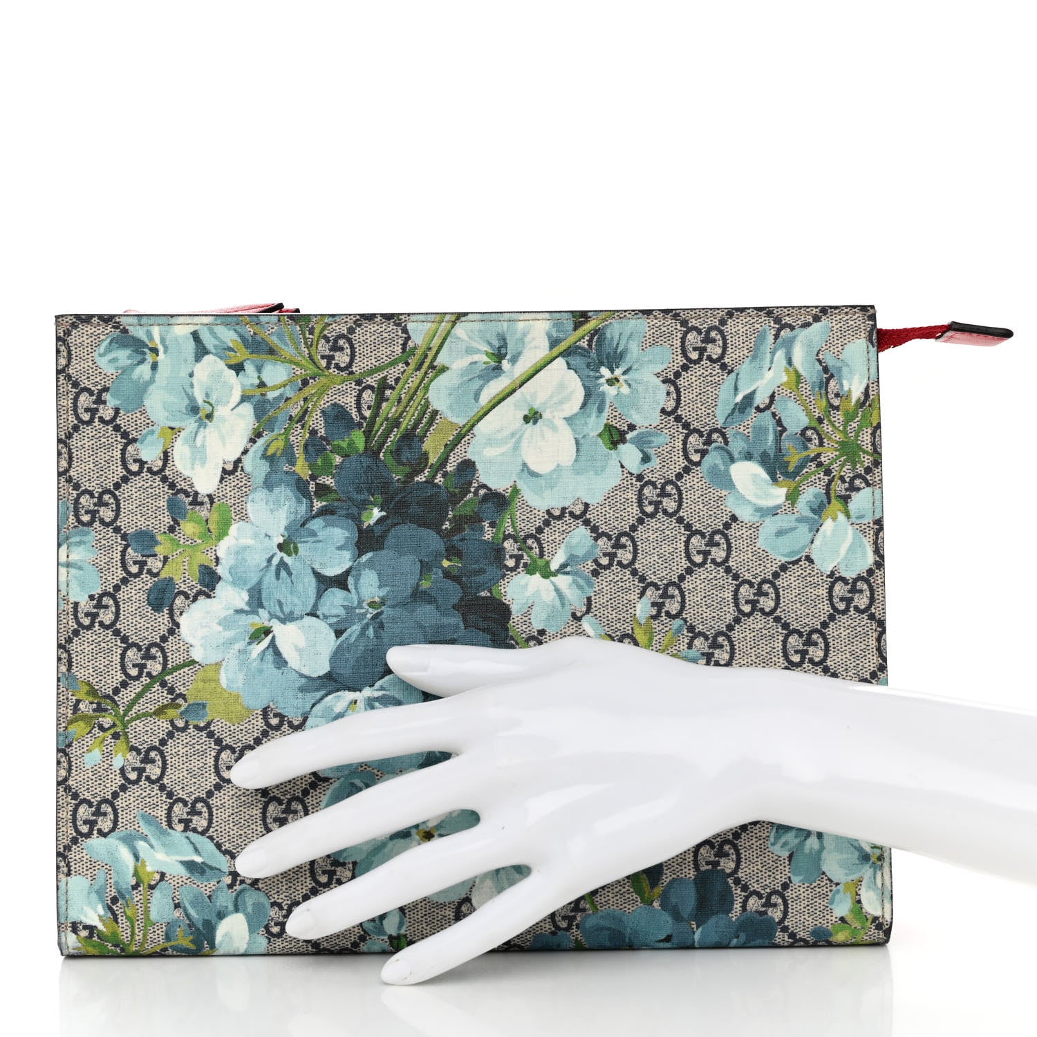 Gucci GG Supreme Monogram Blooms Large Cosmetic Case Beige Multicolor Blue Navy 2 of 10